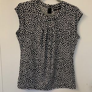 Karl Lagerfeld polka dot cap sleeve blouse with a bow